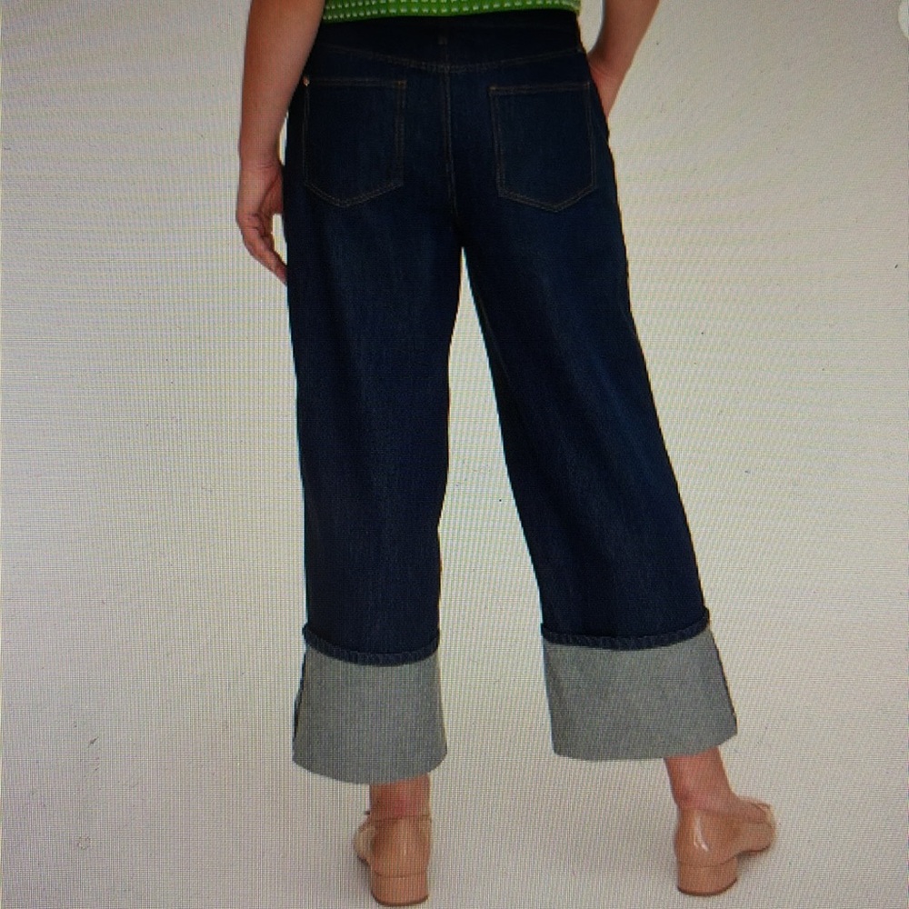 KATE SPADE New York ♠️Women’s High-Rise Straight Leg Wide Cuff Jeans - Picture 2 of 8
